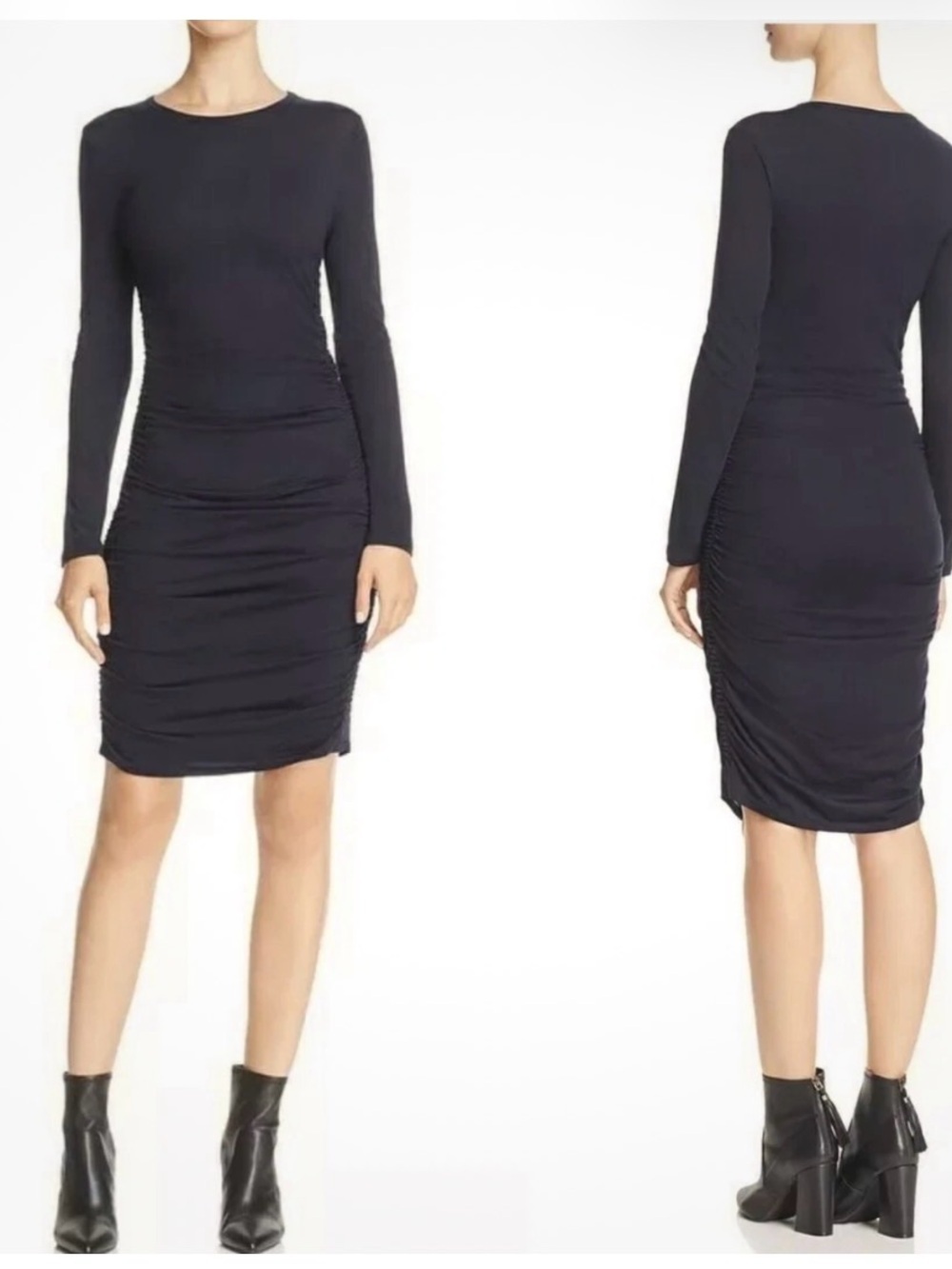 Theory ruched mini dress in plume Jersey Size M